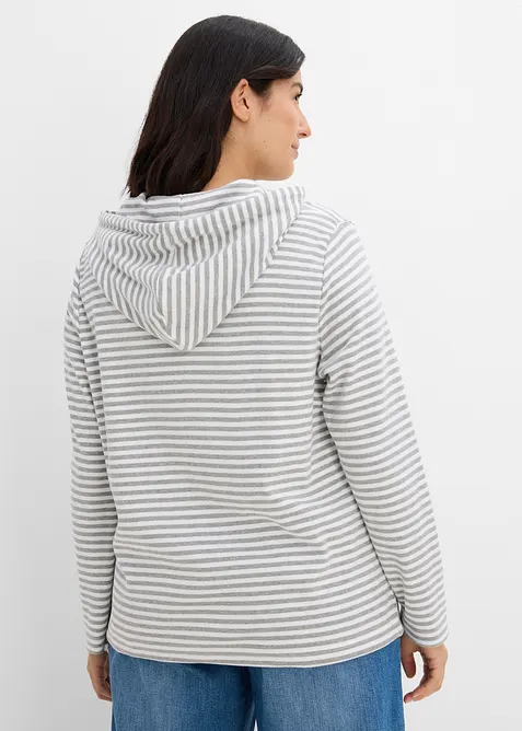 Maglia con cappuccio in interlock con cotone biologico, bonprix
