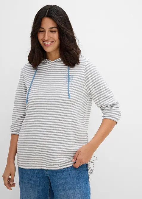 Maglia con cappuccio in interlock con cotone biologico, bonprix