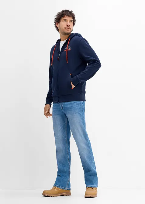 Felpa regular fit con zip e cappuccio, bonprix