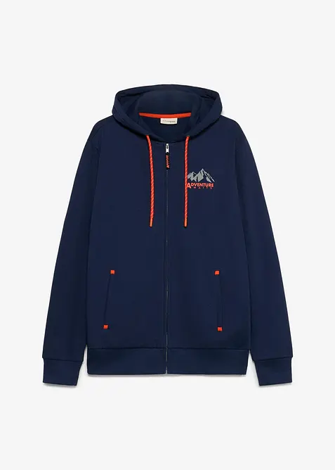 Felpa regular fit con zip e cappuccio, bonprix