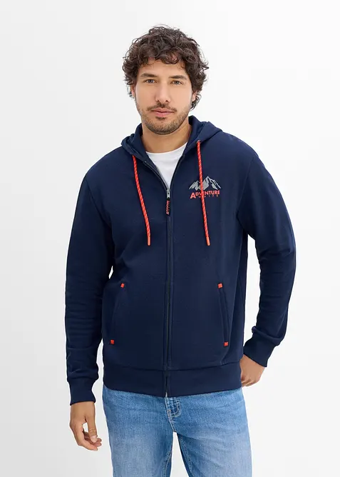 Felpa regular fit con zip e cappuccio, bonprix