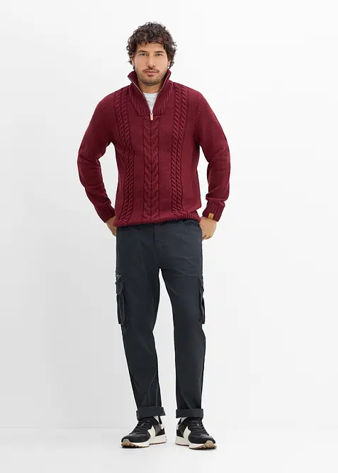 Pantaloni cargo classic fit elasticizzati con elastico in vita, straight, bonprix