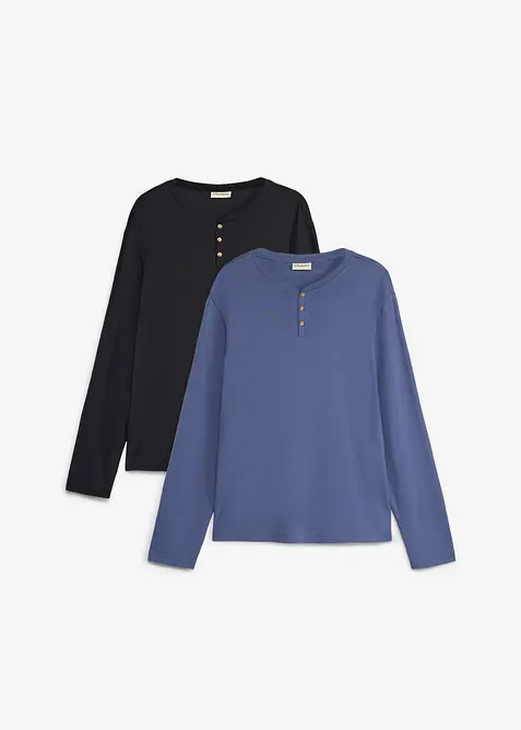 Maglia serafino a maniche lunghe (pacco da 2), bonprix