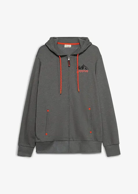 Felpa regular fit con zip e cappuccio, bonprix