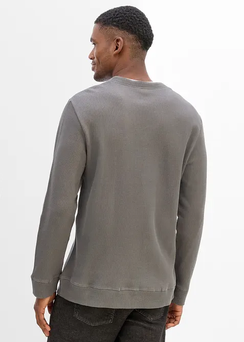 Maglia a maniche lunghe a nido d&rsquo;ape, effetto 2-in-1, in puro cotone, bonprix