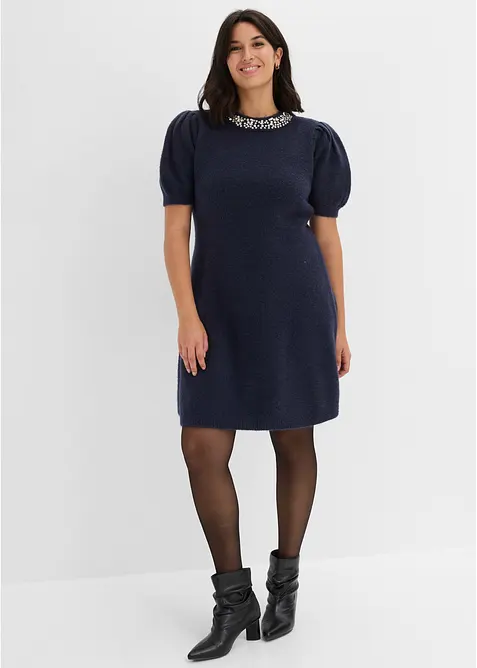 Abito in maglia con strass, bonprix