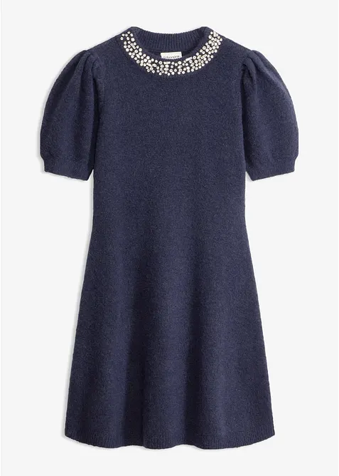 Abito in maglia con strass, bonprix