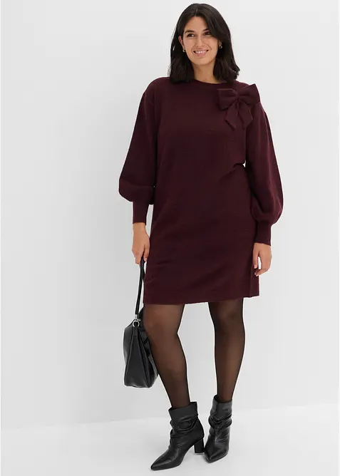 Abito in maglia con fiocco, bonprix