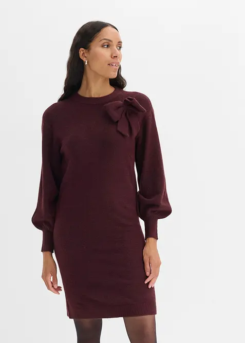 Abito in maglia con fiocco, bonprix