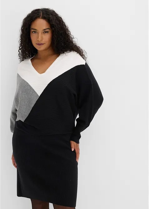 Abito in maglia con maniche a pipistrello, bonprix