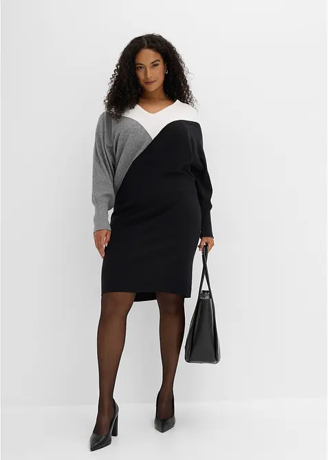 Abito in maglia con maniche a pipistrello, bonprix