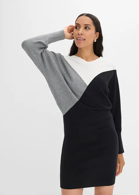Abito in maglia con maniche a pipistrello, bonprix