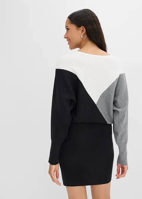 Abito in maglia con maniche a pipistrello, bonprix
