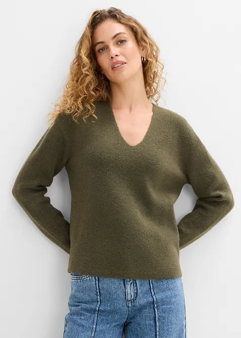 Maglione con scollo a V, bonprix