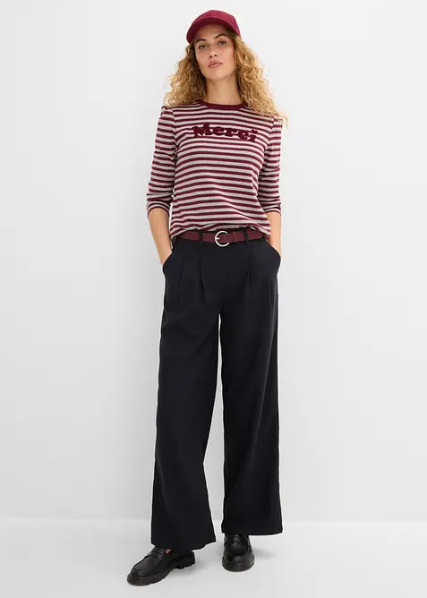 Maglia a maniche lunghe in misto cotone pesante, bonprix
