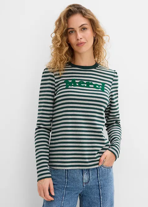 Maglia a maniche lunghe in misto cotone pesante, bonprix