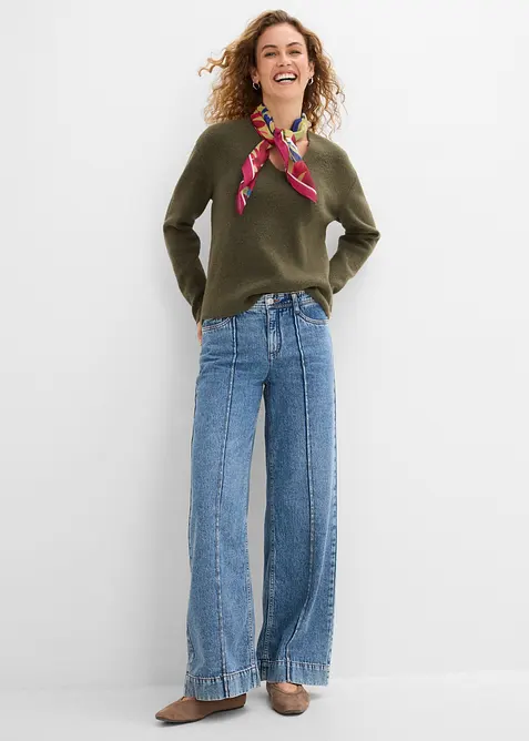 Maglione con scollo a V, bonprix