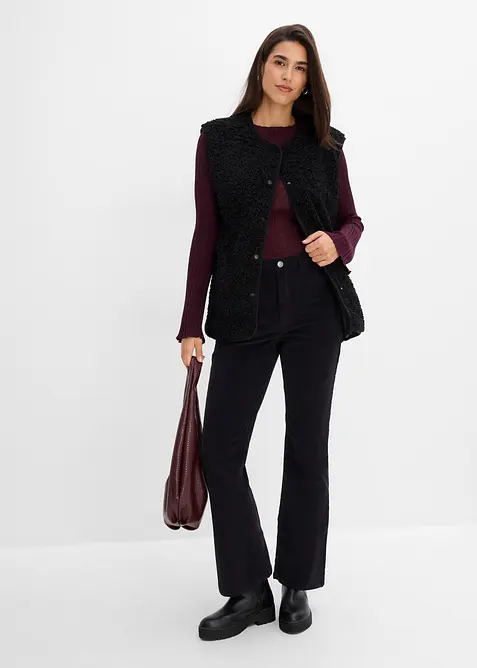 Pantaloni bootcut in velluto a coste di misto cotone, bonprix