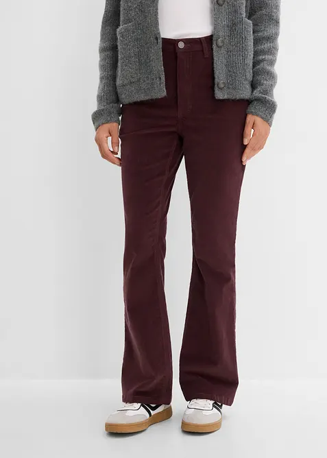 Pantaloni bootcut in velluto a coste di misto cotone, bonprix