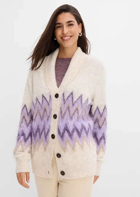 Cardigan con motivo norvegese, bonprix