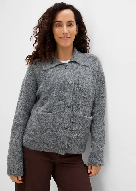 Cardigan in morbida maglia a coste, bonprix