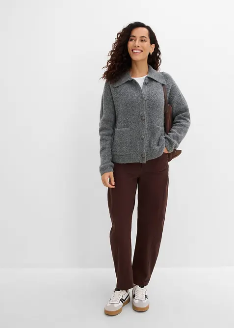 Cardigan in morbida maglia a coste, bonprix