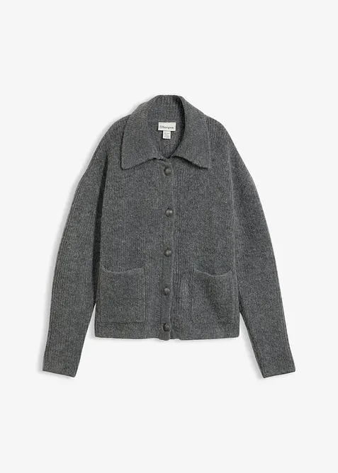 Cardigan in morbida maglia a coste, bonprix