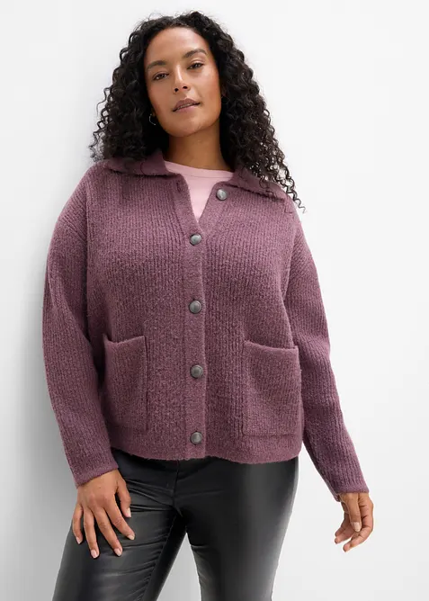 Cardigan in morbida maglia a coste, bonprix