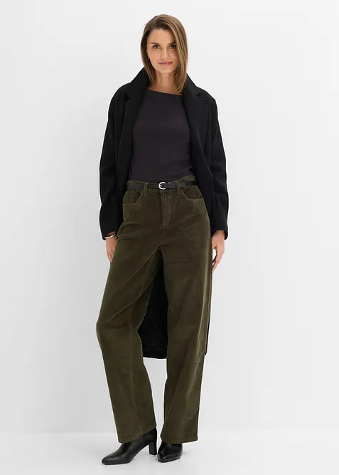 Pantaloni di velluto a coste con gambe svasate, bonprix