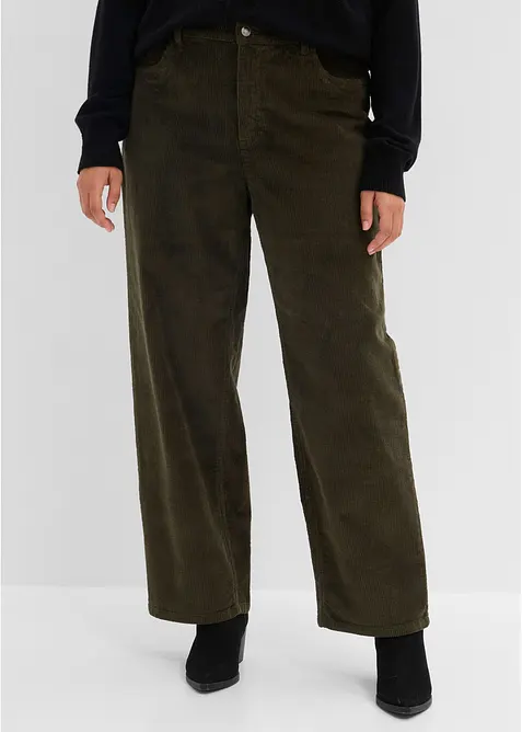 Pantaloni di velluto a coste con gambe svasate, bonprix