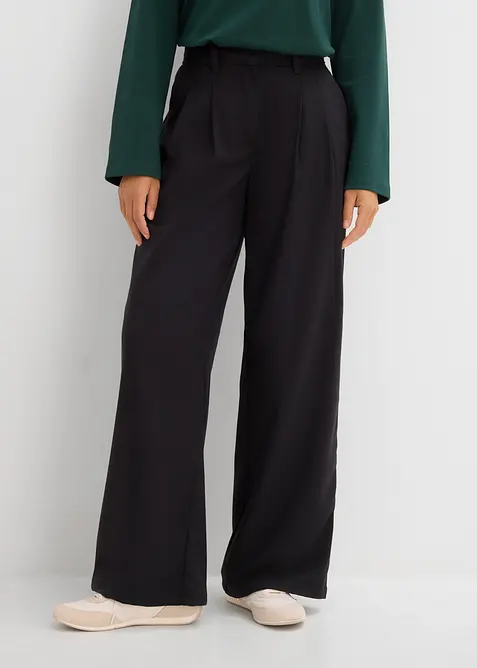 Pantaloni in misto viscosa effetto lana, bonprix