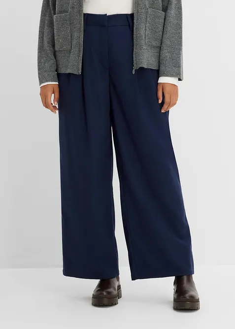 Pantaloni in misto viscosa effetto lana, bonprix