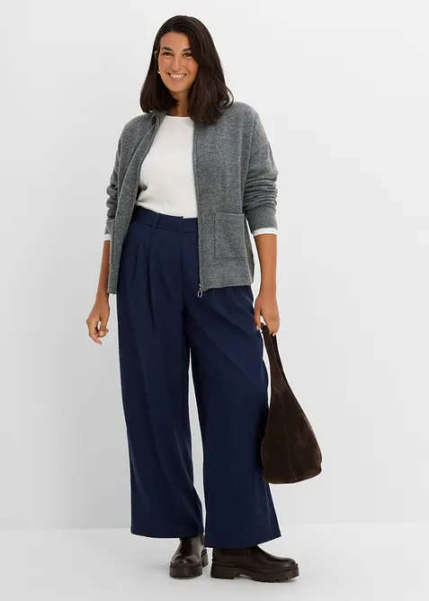 Pantaloni in misto viscosa effetto lana, bonprix