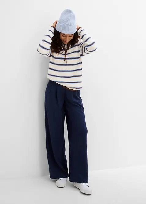 Pantaloni in misto viscosa effetto lana, bonprix
