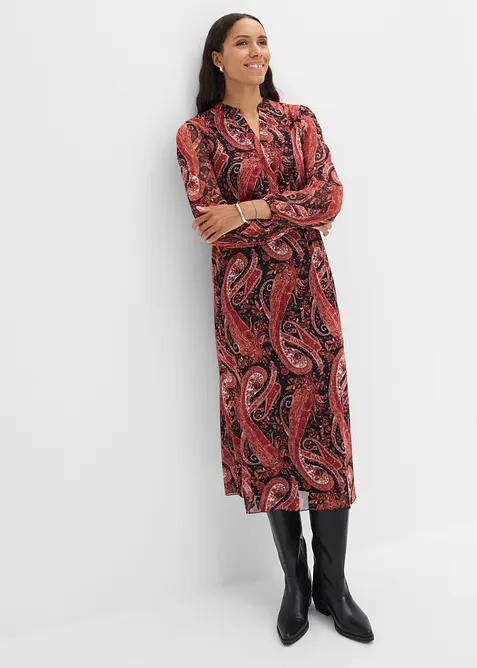 Abito midi in morbido mesh, bonprix