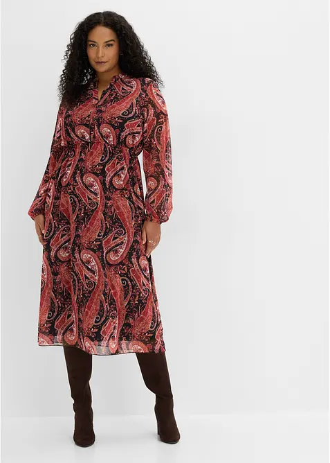 Abito midi in morbido mesh, bonprix