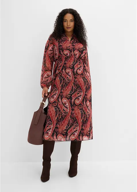 Abito midi in morbido mesh, bonprix