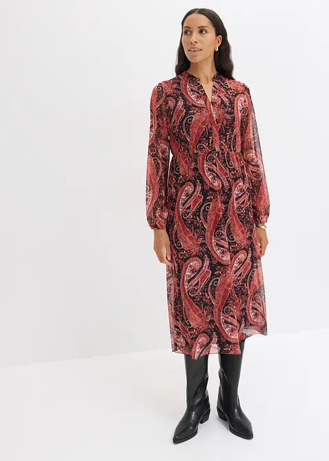 Abito midi in morbido mesh, bonprix