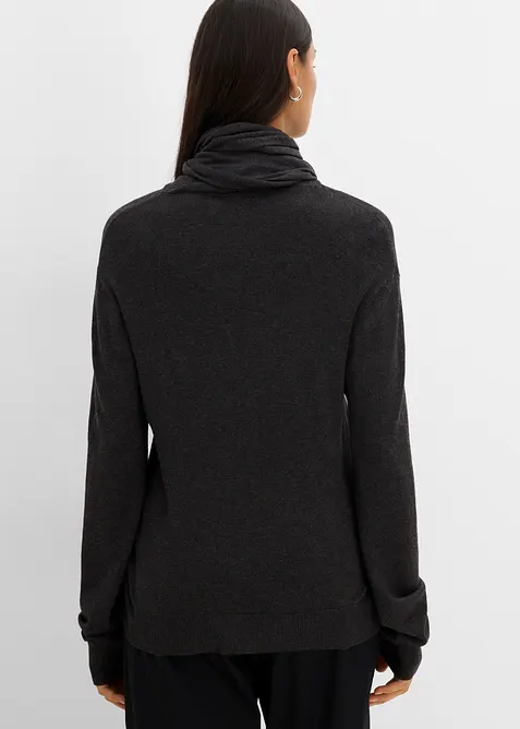 Cardigan in maglia fine con sciarpina, bonprix