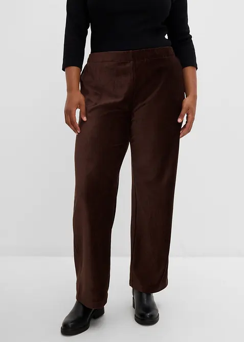 Pantaloni di velluto con vita elasticizzata, bonprix