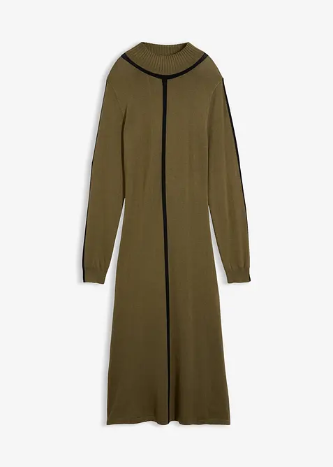Abito in maglia di misto viscosa con dettagli a contrasto, bonprix