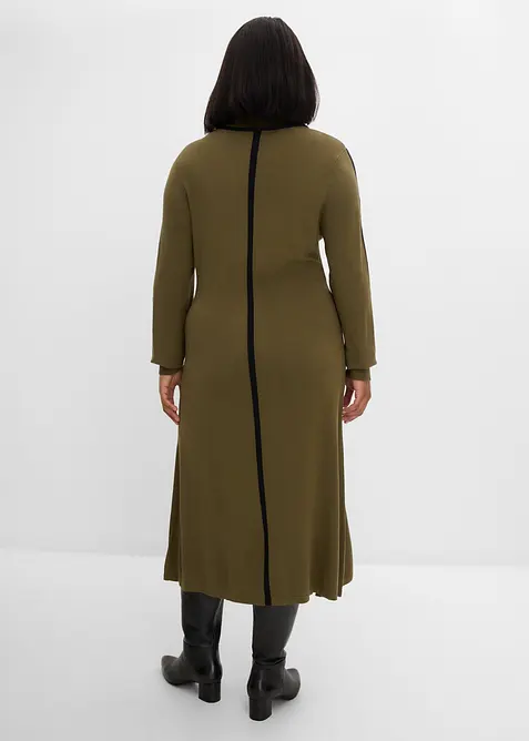 Abito in maglia di misto viscosa con dettagli a contrasto, bonprix
