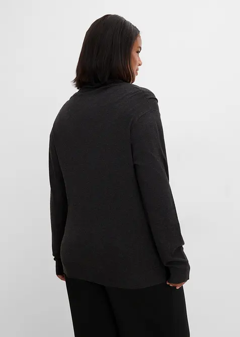 Cardigan in maglia fine con sciarpina, bonprix