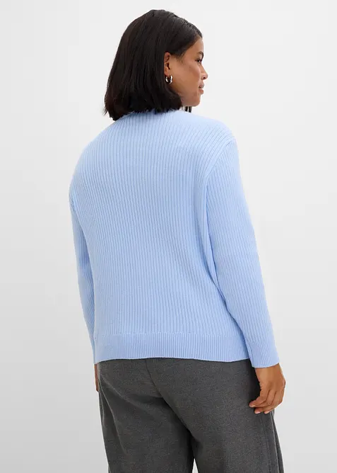 Maglione in  filato grosso con colletto alto e dettaglio a foulard, bonprix