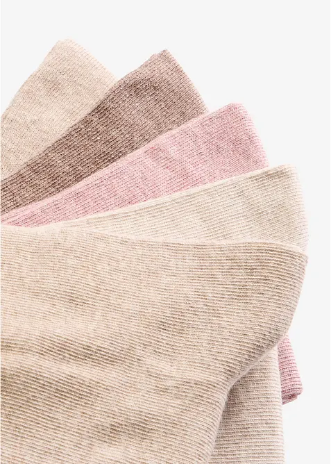 Calzini con bordo che non segna e cotone biologico (pacco da 5 paia), bonprix