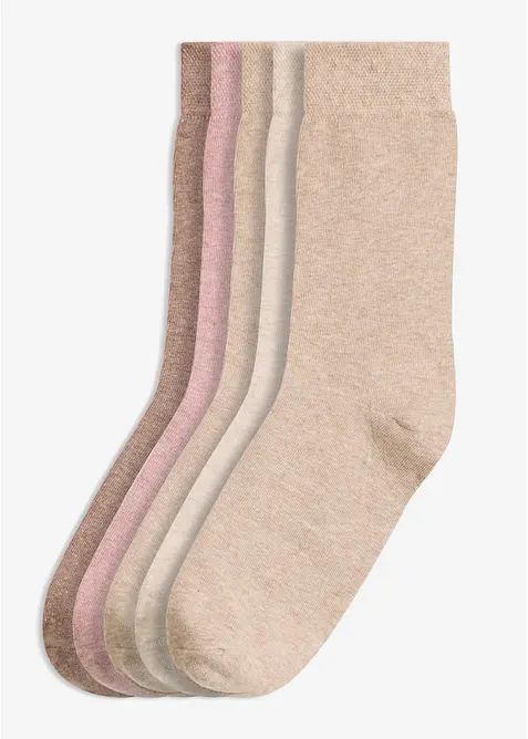 Calzini con bordo che non segna e cotone biologico (pacco da 5 paia), bonprix