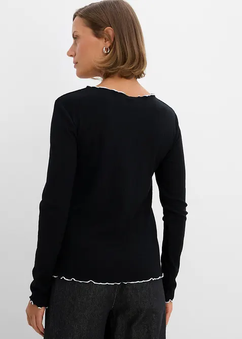 Maglia a maniche lunghe con cuciture decorative, bonprix
