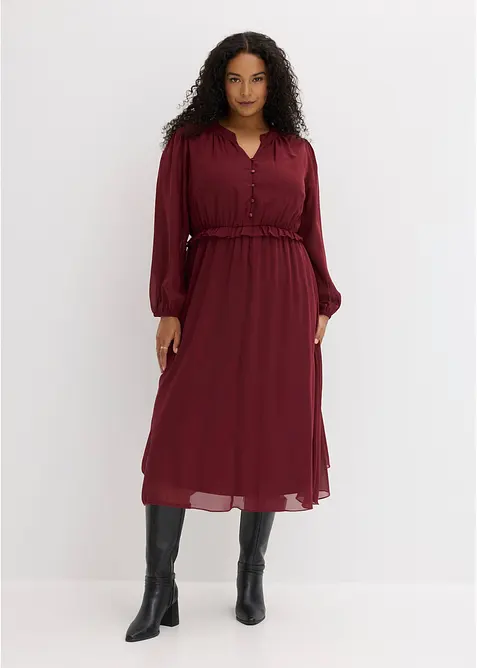Abito in chiffon con gonna svasata, bonprix