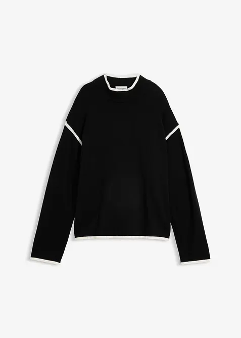 Maglione a collo alto in misto cotone, bonprix