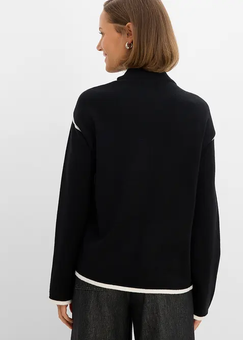 Maglione a collo alto in misto cotone, bonprix